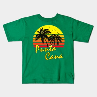 Punta Cana Retro Sunset Kids T-Shirt